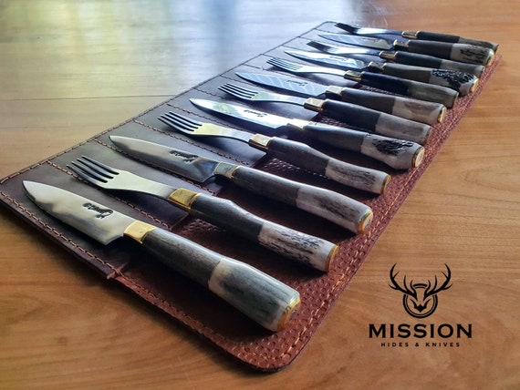 STEAK KNIVES SET X 12 Argentine Gaucho Stainless Steel Mission Argentina. 