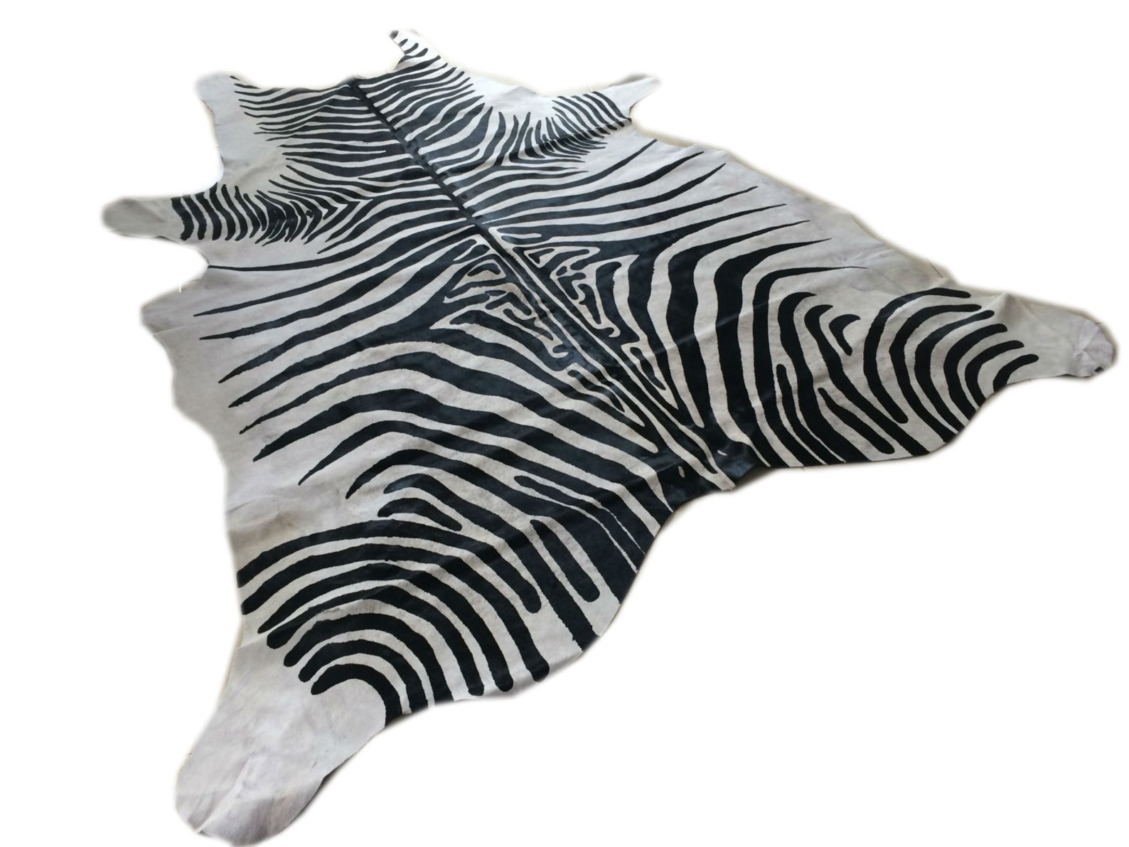 Cowhide Rug ZEBRA Black&White XL 2.4m x 1.8m Peau de Vache Etsy