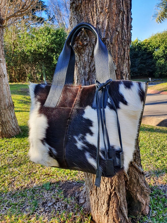Cowhide Purse Unique Piece Cow Hide Handbag. Leather Bag. | Etsy
