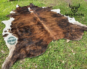 XL BRINDLE COWHIDE Rug Peau de Vache Cowhide