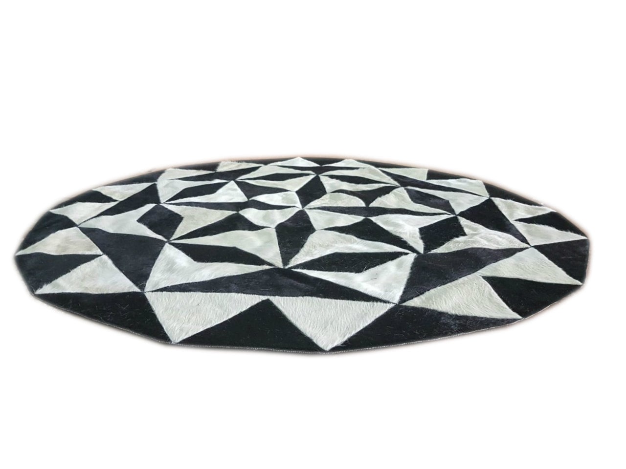 Squircle Rug Round Cowhide Patchwork Rug Circular Rug - Etsy