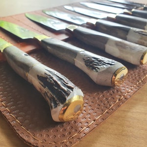 8 STEAK KNIVES SET Deer Horn Gaucho Steak Knives Deer Horn Mission Argentina