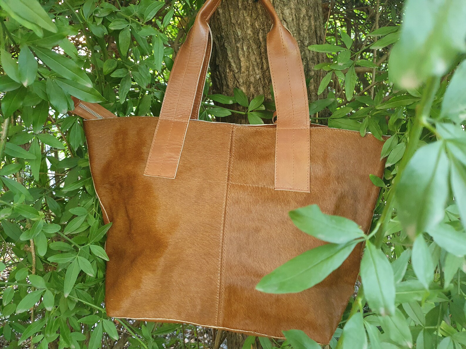 Cowhide Purse Unique Piece Cow Hide Handbag. Leather Bag. Etsy