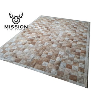 Tapete patchwork de couro DIAMOND CAMEL