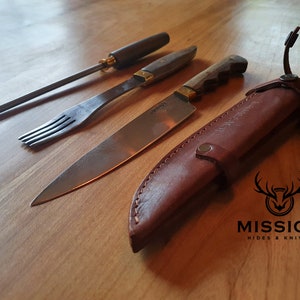Argentinische Gaucho Asado Barbecue Set Messer Gabel S tainless Stahl. 6,7&quot; Klinge. Mission Argentinien.