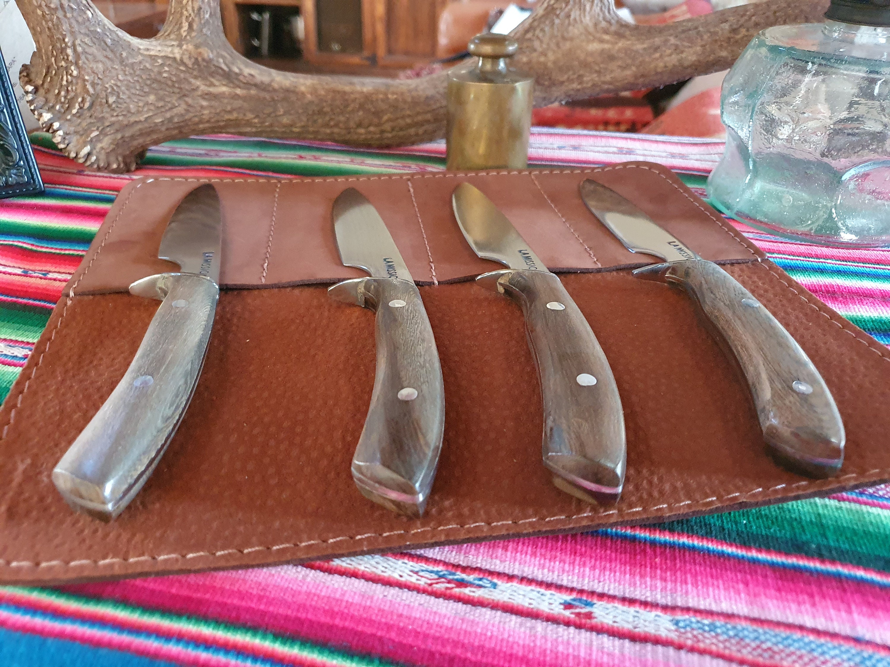 4 STEAK KNIVES Argentine Gaucho Wood Handle Stainless Steel Etsy