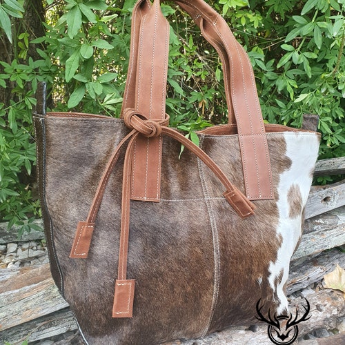 Cowhide Purse Unique Piece Cow Hide Handbag. Leather Bag. Etsy