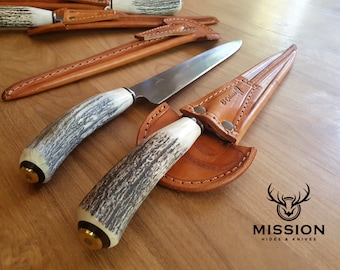 Argentine Gaucho CARVING KNIFE DEER Horn Mission Argentina. Carbon Steel 1070. Mission Argentina. 9.5" Blade