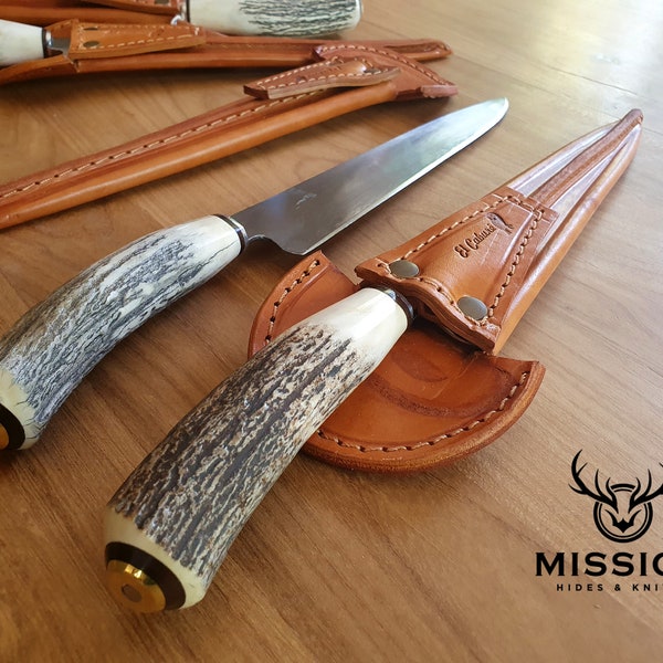 Argentine Gaucho CARVING KNIFE DEER Horn Mission Argentina. Carbon Steel 1070. Mission Argentina. 9.5" Blade