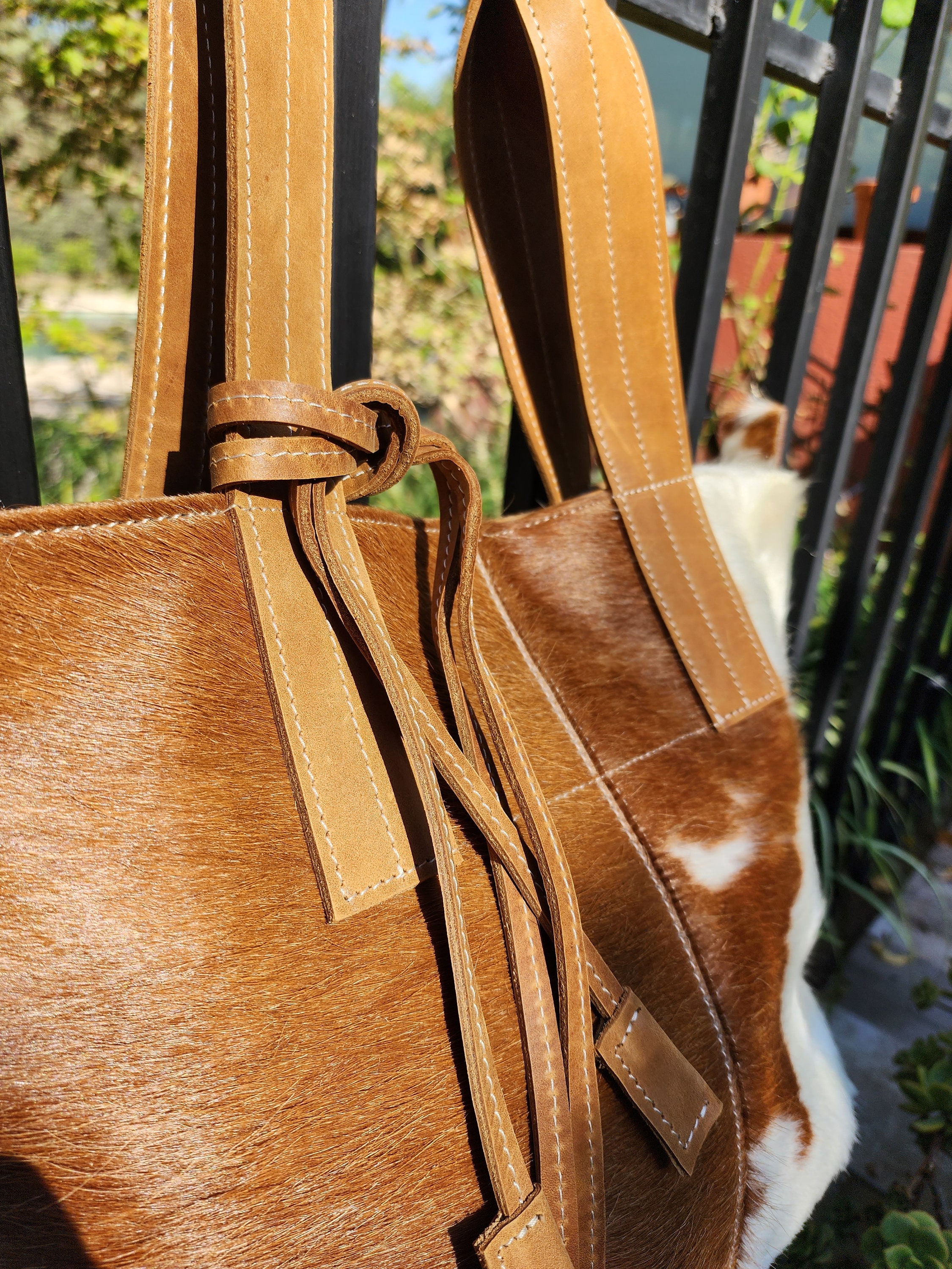 Cowhide Purse Unique Piece Cow Hide Handbag. Leather Bag Sac