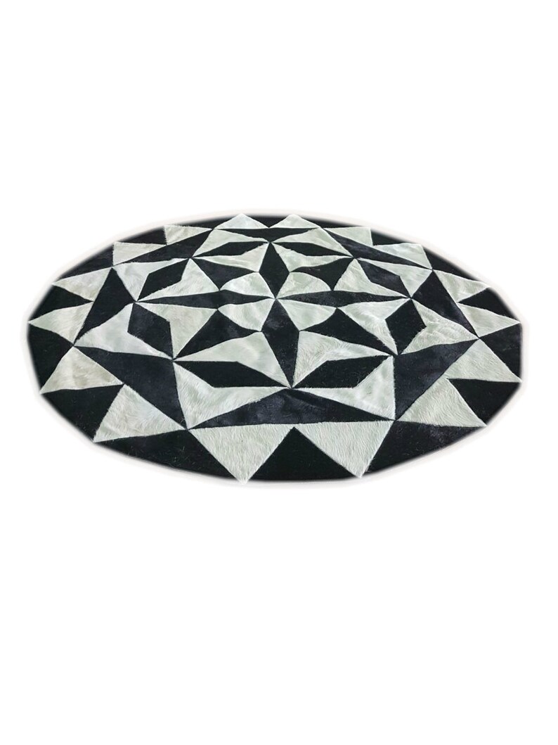 Squircle Rug Round Cowhide Patchwork Rug Circular Rug - Etsy