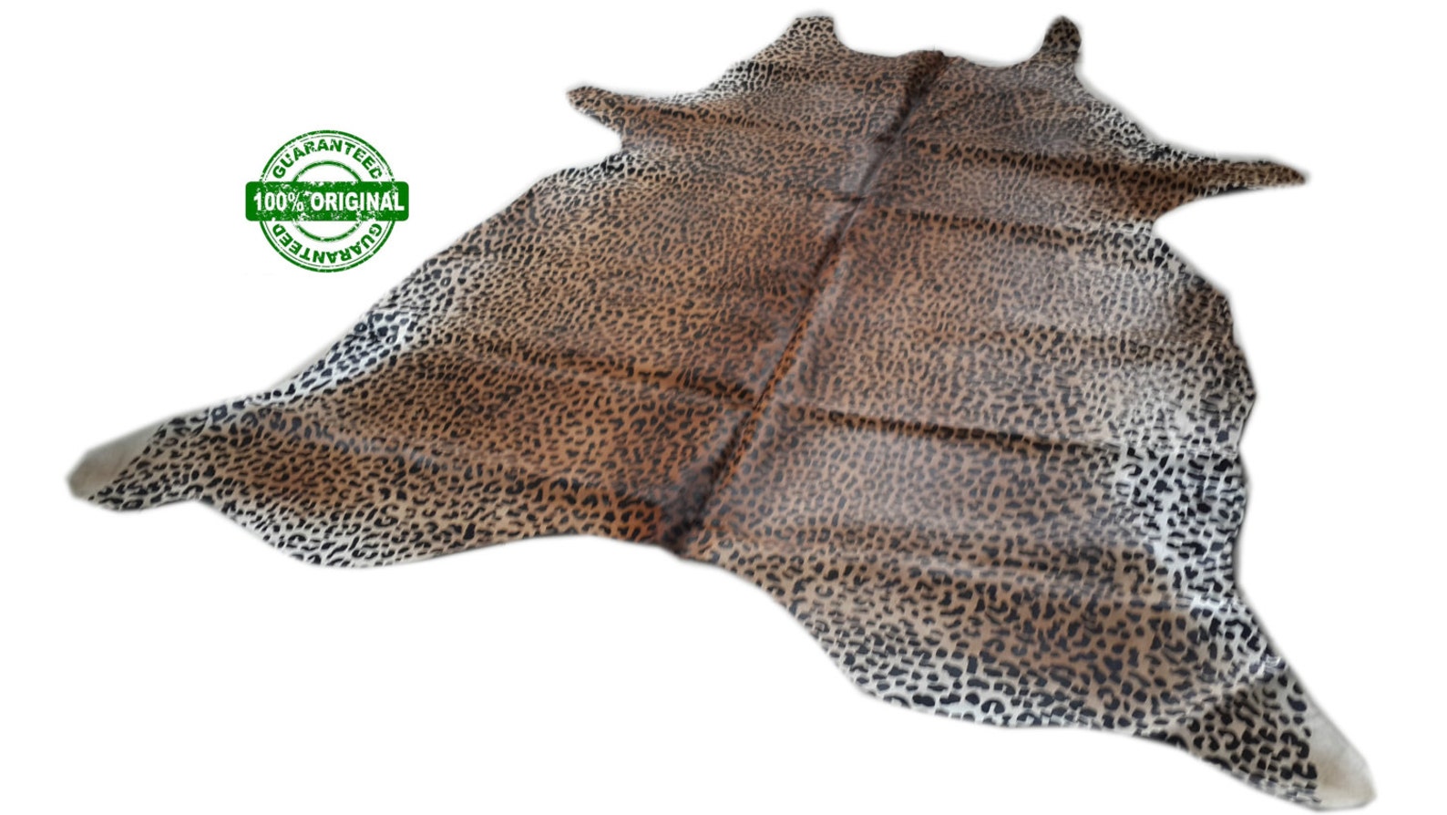 Cowhide Rug LEOPARD PRINT . Unique XL a434 6.7 x 6.4 ft Etsy