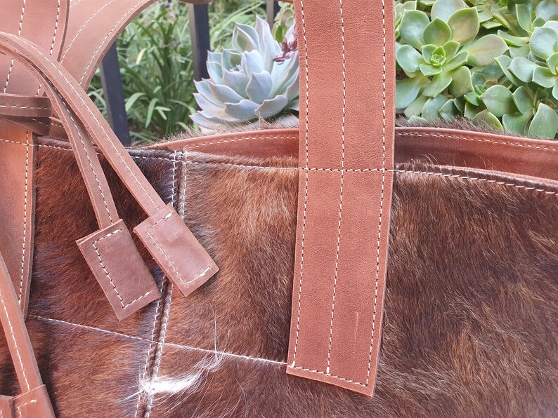 Cowhide Purse Unique Piece Cow Hide Handbag. Leather Bag Sac Etsy