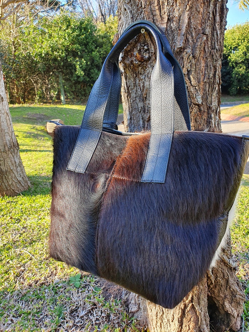 Cowhide Purse Unique Piece Cow Hide Handbag. Leather Bag. | Etsy