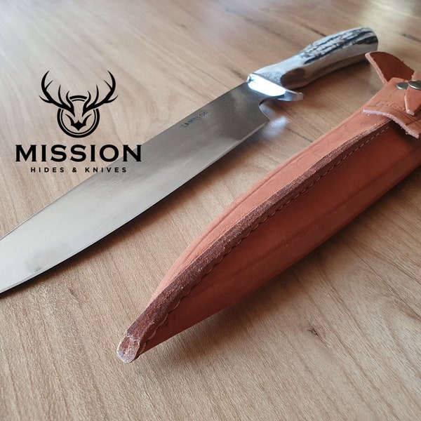 Argentine Gaucho Deer Horn Carving Knife. Stainless Steel Blade. Mission Argentina. 9.5" Blade