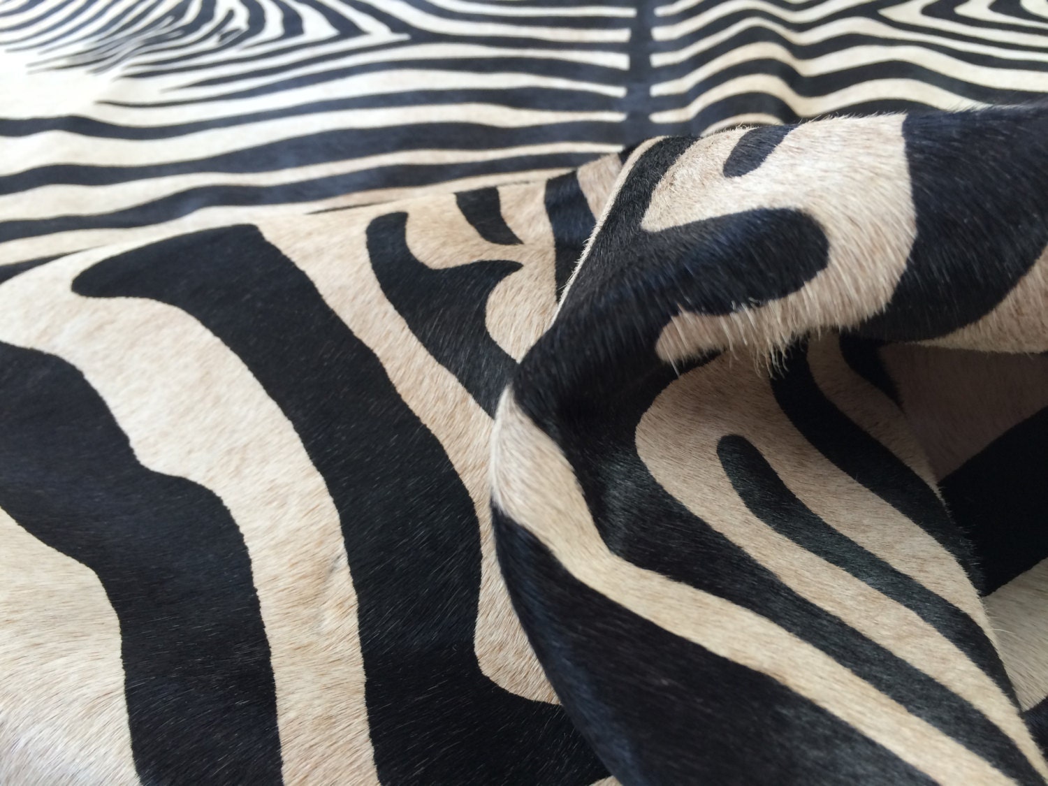 Cowhide Rug ZEBRA BLACK WHITE Unique A347 7.5 X 6.2 Ft Tapi Etsy