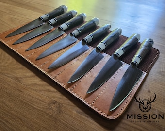Argentine Asado GAUCHO STEAK KNIVES Set x 8 Deer Horn Carbon Steel Mission Argentina.