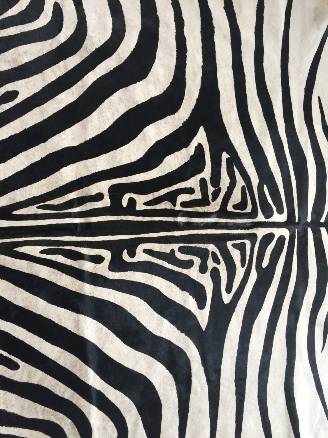 Cowhide Rug ZEBRA Black&White XL 2.4m x 1.8m Peau de Vache Etsy