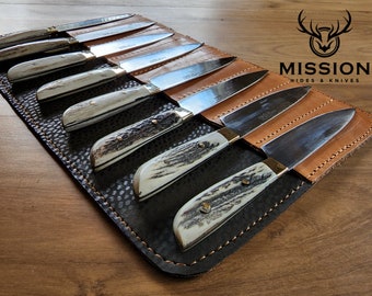 Deer Horn STEAK KNIVES SET x 8 Stainless Steel Gaucho Knives Mission Argentina. Father's Day