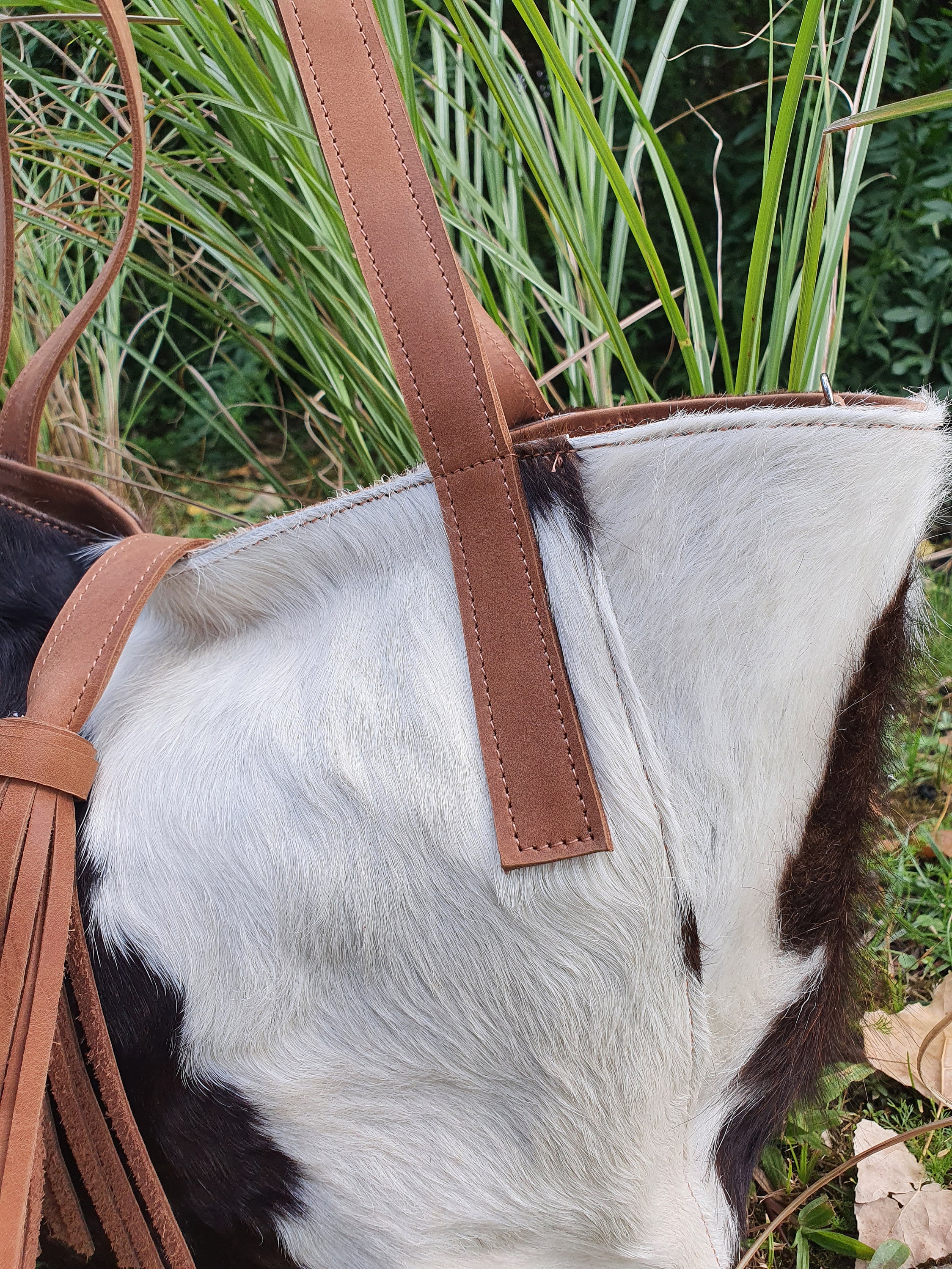 Cowhide Purse Unique Piece Cow Hide Handbag. Leather Bag. - Etsy