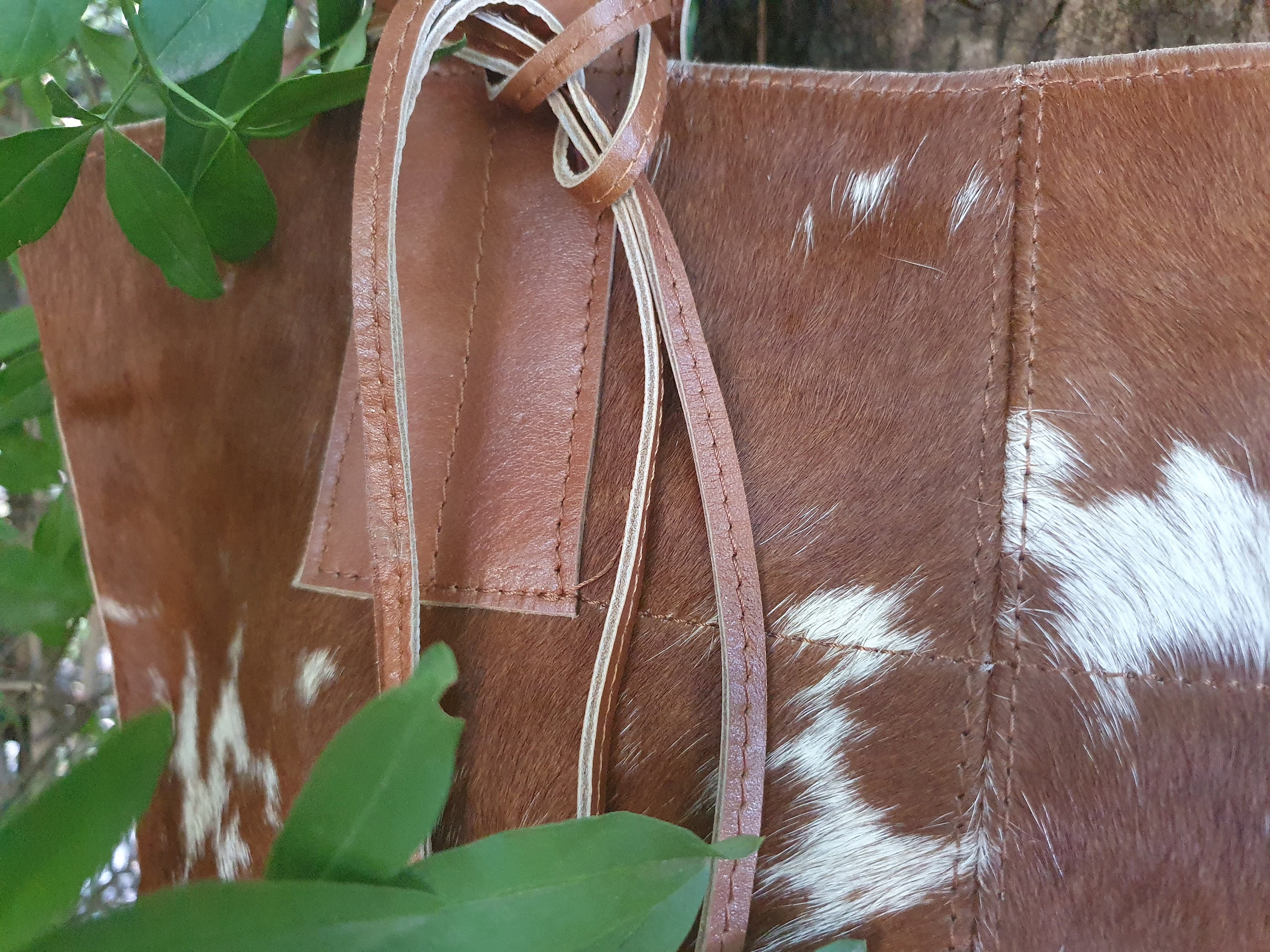 Cowhide Purse Unique Piece Cow Hide Handbag. Leather Bag. Etsy UK