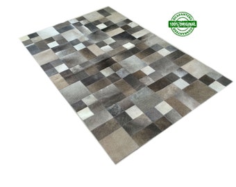 Cowhide Patchwork Rug GRAY GRAY 4 ft x 6 ft! A344.