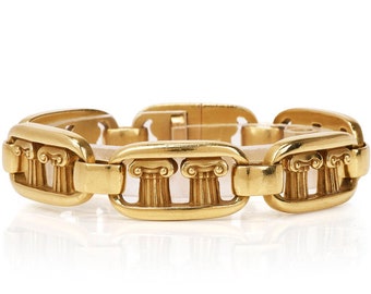 Vintage Kieselstein-Cord Pompeii Column 18K Yellow Gold Link Bracelet