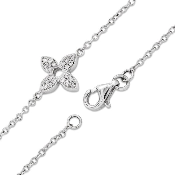Diamond Clover 18K Gold Choker Diamond By Yard Ne… - image 1