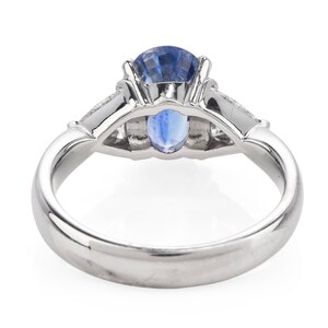 GIA Oval Sapphire Diamond Platinum Three Stone Ring image 7