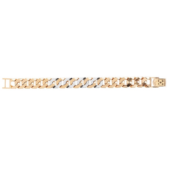 Estate Wide Diamond Curb Link 18K Yellow Gold Bra… - image 2