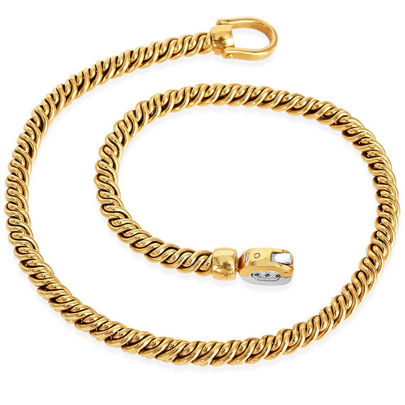 Pomellato Diamond 18K Gold Rope Chain Hardware Li… - image 4