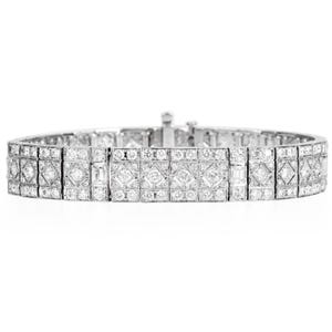 Dover Platinum 11.50ct Diamond Wrap Bracelet – Art Deco Inspired Cuff with Round & Emerald-Cut Diamonds