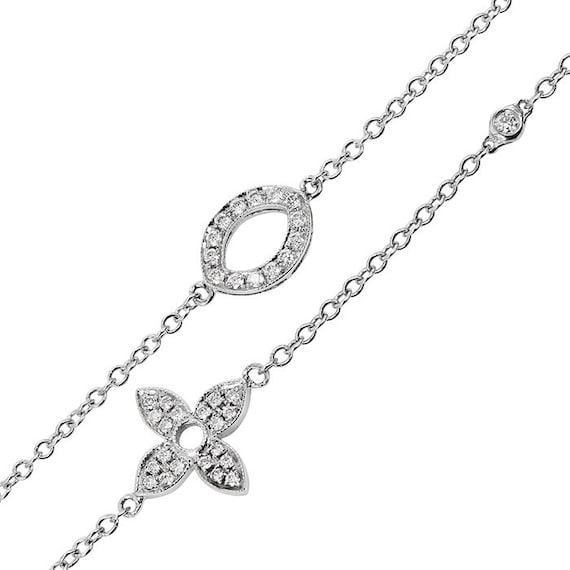 Diamond Clover 18K Gold Choker Diamond By Yard Ne… - image 3
