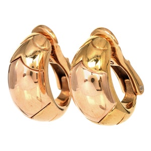 Bvlgari 18K Gold Polished Half Hoop Clip on Earrings