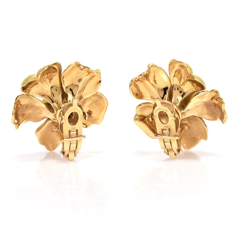 Tiffany & Co. Jumbo Dogwood Flower 18 Karat Clip-on Earrings | Etsy