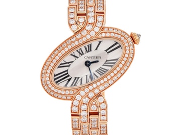 Reloj Cartier Delices de oro rosa con pulsera de diamantes ref. 3382