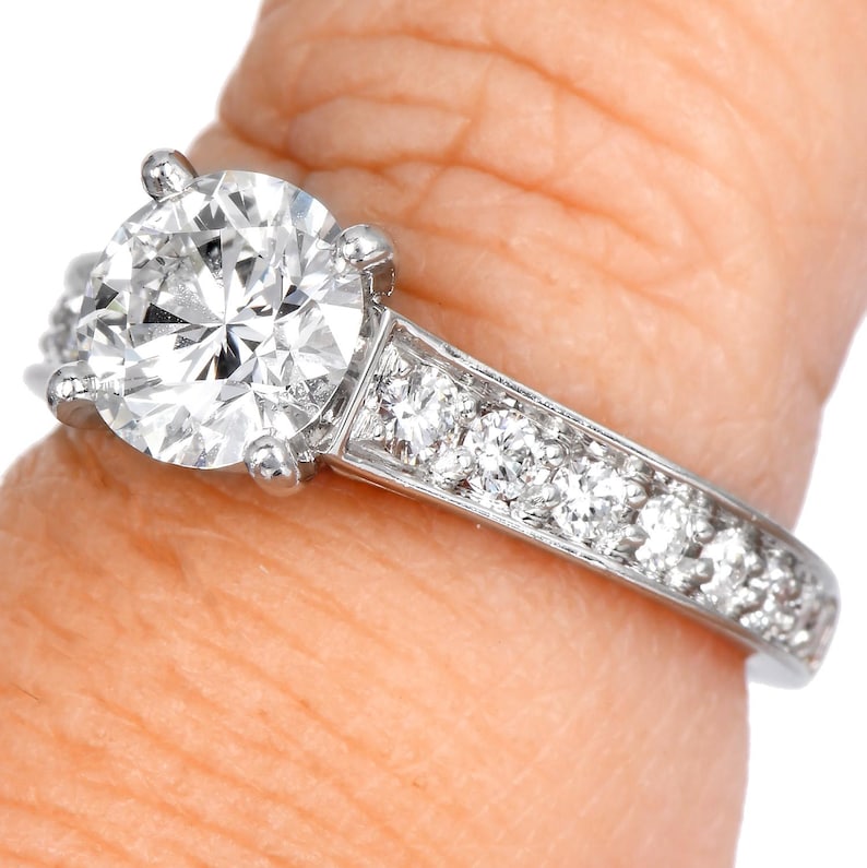 Cartier 1895 Collection 1.77 Carat Diamond Engagement Ring Platinum image 8
