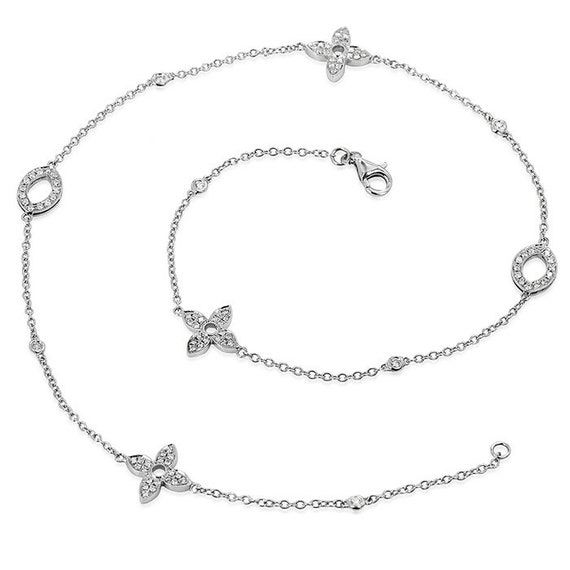 Diamond Clover 18K Gold Choker Diamond By Yard Ne… - image 4