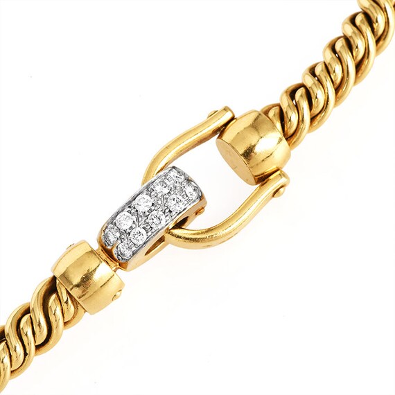 Pomellato Diamond 18K Gold Rope Chain Hardware Li… - image 9