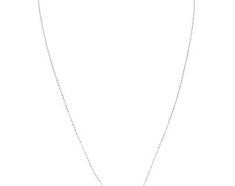 Platinum Fine Dainty 17.5" Adjustable Chain Necklace
