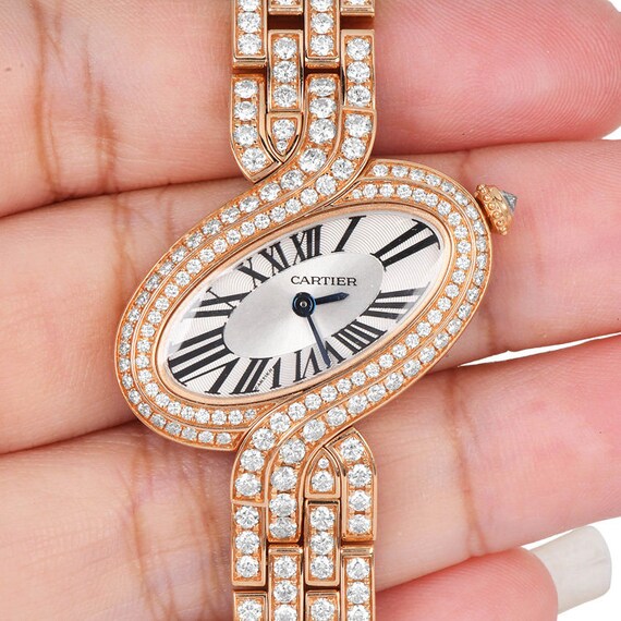 Cartier Delices Pink Gold Diamond -set Bracelet Watch Ref 3382 - Etsy