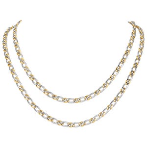 Buccellati Curb Chain 18K Two Tone Gold Long Necklace