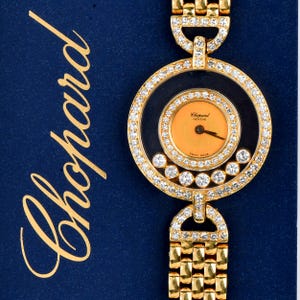 Reloj Chopard Happy Diamonds de oro amarillo de 18 quilates para mujer, modelo 4097