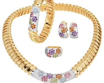 Roberto Coin Nabucco Diamond & Gemstone 18K Suite Set of 4