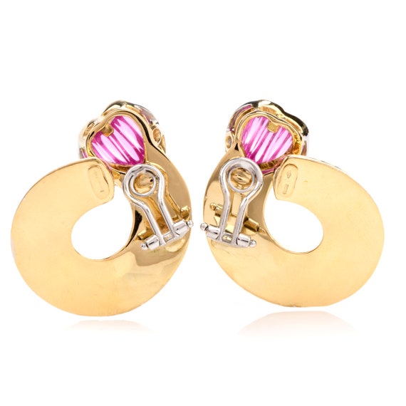 Pink Tourmaline Diamond 18K Yellow Gold Heart Swi… - image 5