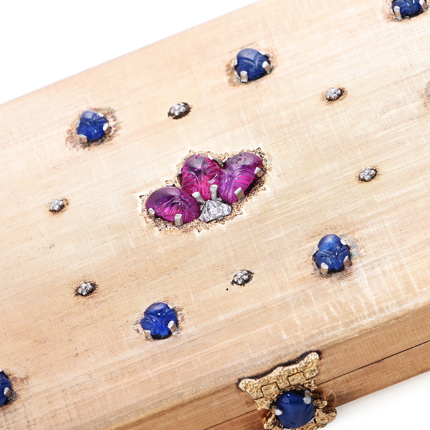 Mario Buccellati Vintage Compact Box Diamond Ruby Sapphire
