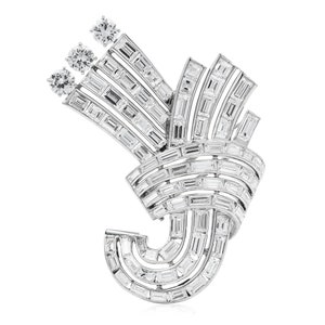 Vintage Art Deco  13.85carats Diamond  Bouquet Platinum Brooch Pin