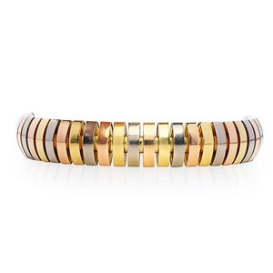 Cartier Vintage Tubogas 18K Gold Tri Color Link Bracelet