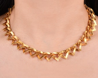 Mario Buccellati Unique 18K Gold Triangle Satin Link Necklace