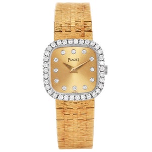 Piaget Vintage Diamond Bezel Dial 18K Gold Ladies Watch